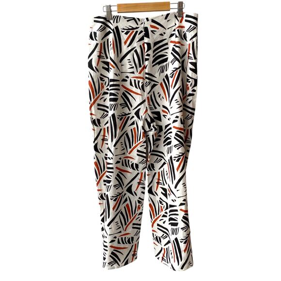 Mi Ami francesca's NEW Abstract Geo Palm Leaf Wide Leg Linen Blend Pants : L - Picture 5 of 7